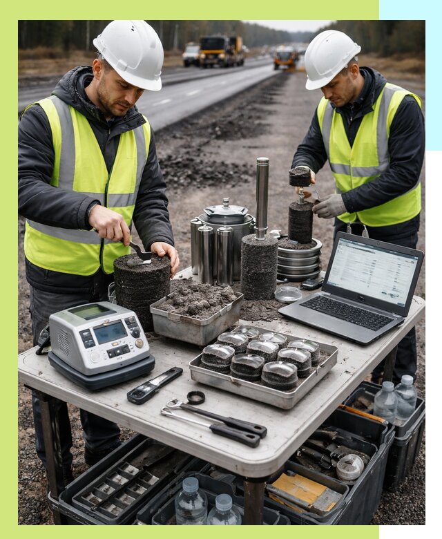 Сертификация асфальта: испытания и подтверждение в Каменке