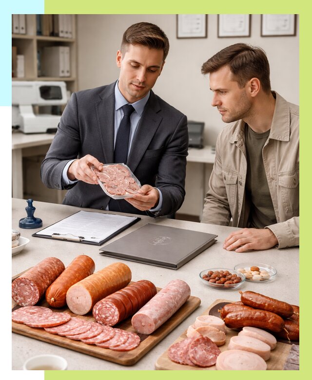 Сертификация колбасных изделий в Каменке от 7586 р. | Алешин-Кам