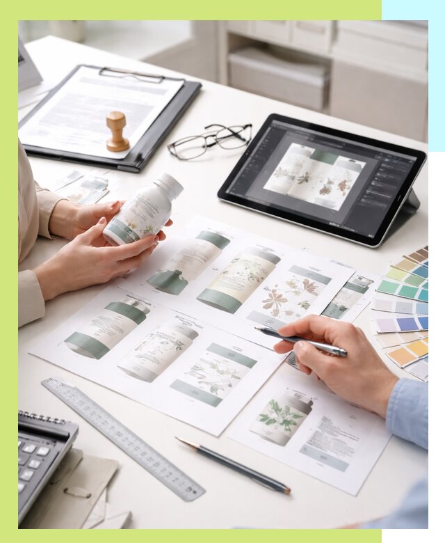 Профессиональная разработка дизайна и текста этикетки продукции в Каменке