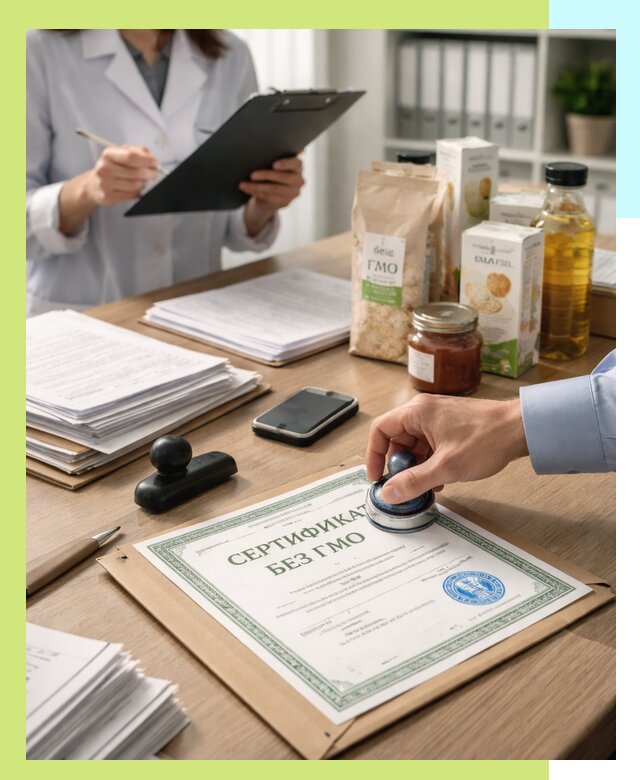 Получение сертификата Без ГМО для продукции в Каменке
